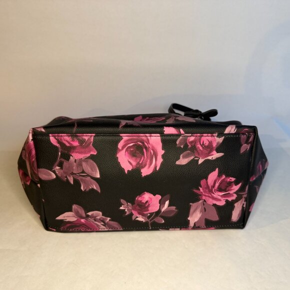 Kate Spade Bags | Kate Spade Black/Pink Flower Themed Clasp Top Tote - Picture 3 of 9